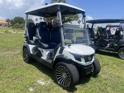 2025 Evolution D-Max GT4 Pearl White | 4-Seater with 24-Speaker Sound - Golf Carts Nation | Street-Legal LSV & Custom Carts
