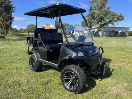 2025 Evolution Forester 4 Plus Mediterranean Blue | Lifted Cart with CarPlay - Golf Carts Nation | Street-Legal LSV & Custom Carts