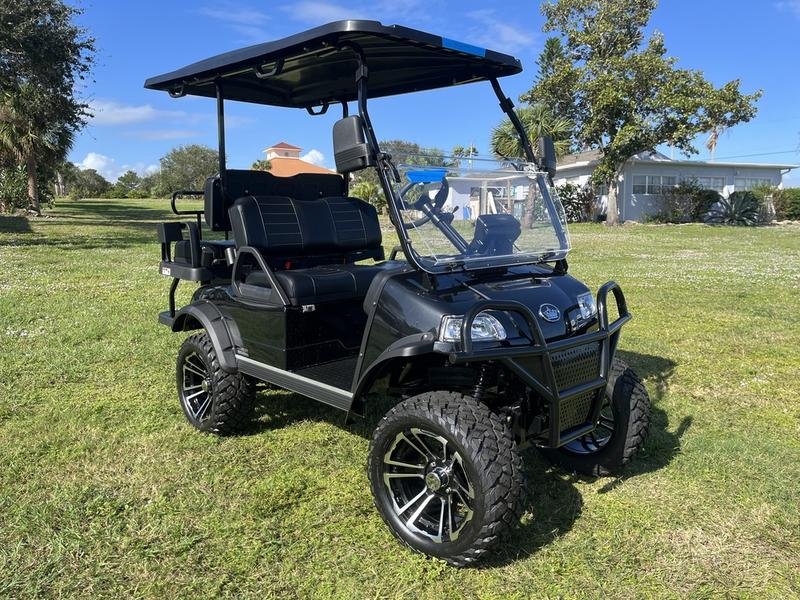 2025 Evolution Forester 4 Plus Mediterranean Blue | Lifted Cart with CarPlay - Golf Carts Nation | Street-Legal LSV & Custom Carts