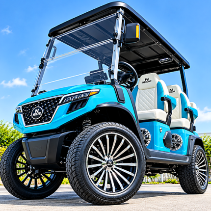 2025 Evolution D-Max GT4 Sky Blue | 4-Seater with 24-Speaker Sound | Street-Legal LSV Luxury Cruiser